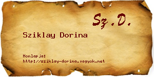 Sziklay Dorina névjegykártya
