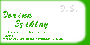 dorina sziklay business card